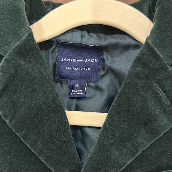 Janie and Jack Velveteen Hunter Green Blazer 2T - Picture 5 of 5